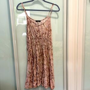 V-neck, cinch waist dress